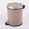 Round Luxury Design Leatherette Foot Pedal Trash Can (A12-1901A)